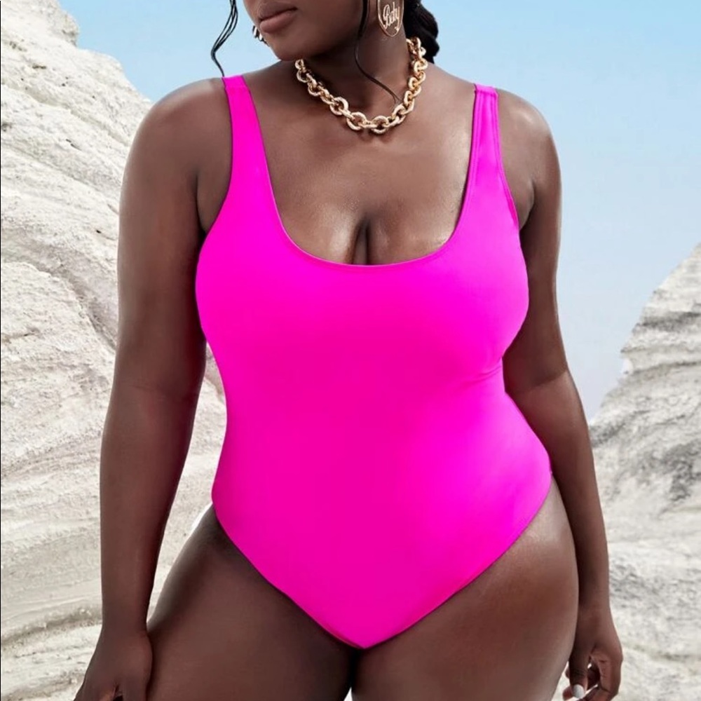 NWT Neon Pink Swimsuit with Adjustable Straps
